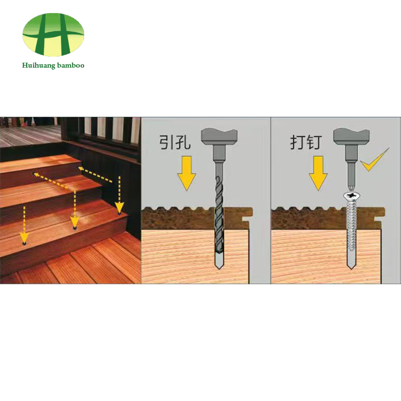 Explicitní spojování nehtů těžkých bambusových podlah